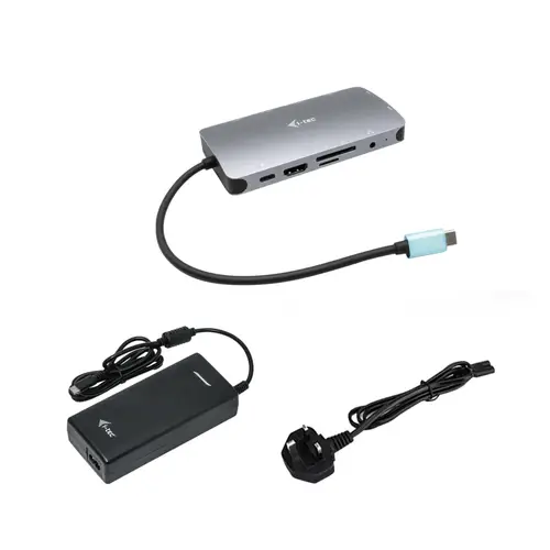 USB-C Metal Nano Dock HDMI/VGA with LAN + Charger 112W - Imagen 1