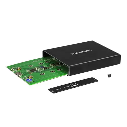 Caja de Dos Bahías M.2 NGFF - USB 3.1 (10Gbps) - RAID - Caja Externa USB-C y USB-A de Aluminio - Imagen 4