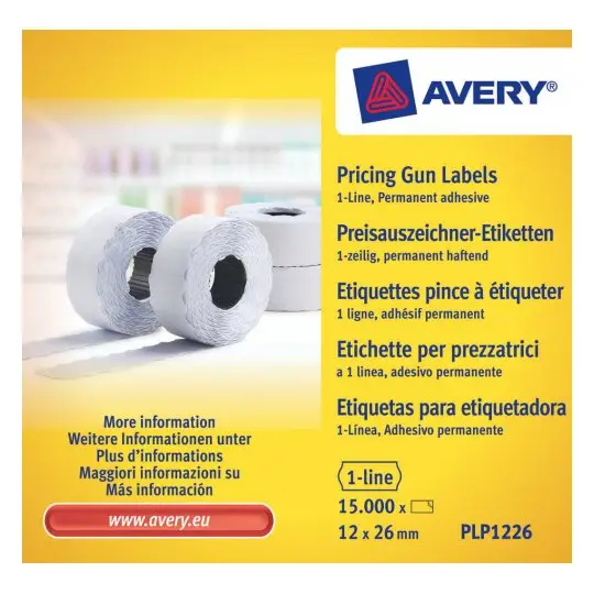 PLP1226 etiqueta autoadhesiva Etiqueta de precio Permanente Blanco 15000 pieza(s)