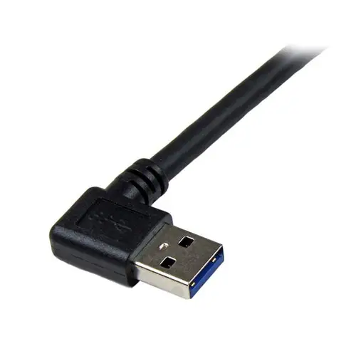 Cable 1m USB 3.0 Super Speed USB B Macho a USB A Macho Acodado en Ángulo a la Derecha - Negro - Imagen 2