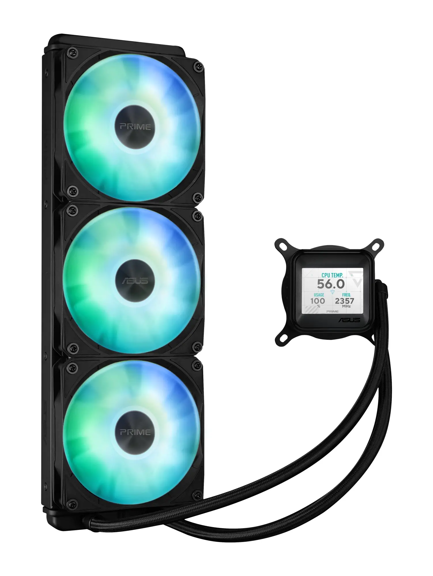 Prime LC 360 ARGB LCD Procesador Sistema de refrigeración líquida todo en uno 12 cm Negro