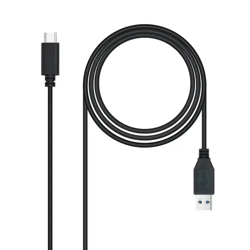 Cable USB 3.1 Gen2 10Gbps 3A, tipo USB-C/M-A/M, negro, 1.5 m - Imagen 1