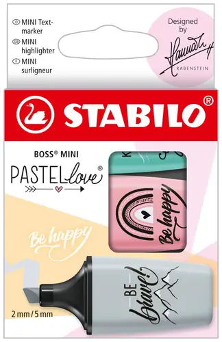 BOSS MINI Pastellove Edition 2.0 marcador 3 pieza(s) Gris, Rosa, Turquesa - Imagen 1