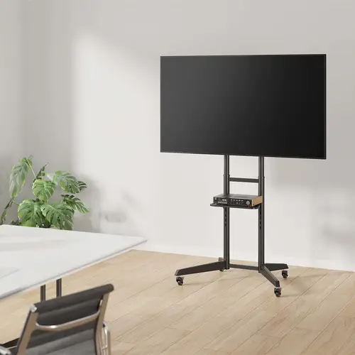 Soporte de Suelo ECO con Rueda, Bandeja para DVD para Monitor/TV 50Kg de 37-70, Negro - Imagen 4