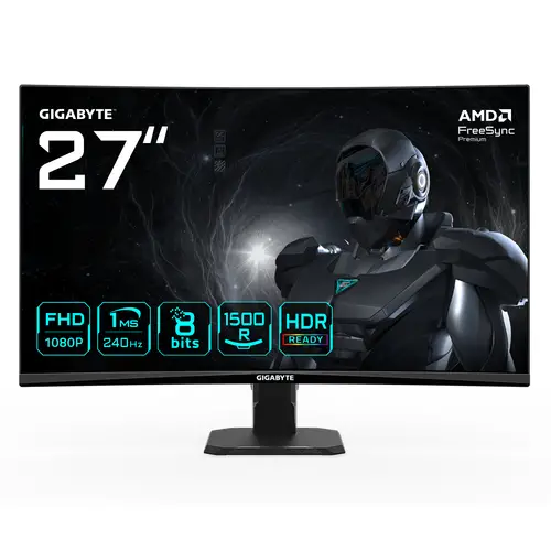 GS27FC2 Monitor Gaming Curvo 27" FHD - 1920 x 1080, 240Hz, 1ms, 350 cd/m², HDR Ready, HDMI 2.0, Displayport 1.4 - Imagen 1