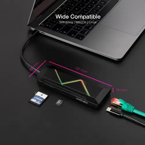 10.16.0801 base para portátil y replicador de puertos Alámbrico USB 3.2 Gen 1 (3.1 Gen 1) Type-C Negro - Imagen 2