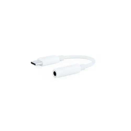 Cable Adaptador Audio USB-C/M a Jack 3.5/H, 11 cm, Blanco - Imagen 1