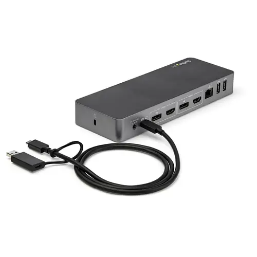 Docking Station Universal para Portátil - Replicador de Puertos Híbrido USB-C/-A - 2x HDMI y DP 4K - PD 60W - Mac / Windows / Chrome OS - Hub de 4 Puertos USB 5Gbps - Ethernet - Imagen 8