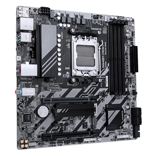 B840M DS3H Placa base - Procesadores AMD Ryzen 9000, VRM de 8+2+2 fases, hasta 8200 MHz DDR5, 2xPCIe 4.0 M.2, LAN 2.5GbE, USB 3.2 Gen 1 - Imagen 3