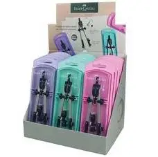 FABER CASTELL COMPÁS ARTICULADO DE AJUSTE RÁPIDO Y ADAPTADOR UNIVERSAL 17MCM C/RECAMBIO EN EXPOSITOR - Pack de 15 unidades