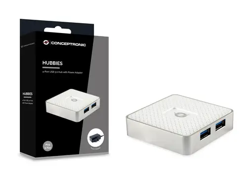 HUBBIES03W hub de interfaz USB 3.2 Gen 1 (3.1 Gen 1) Micro-B 5000 Mbit/s Blanco - Imagen 2
