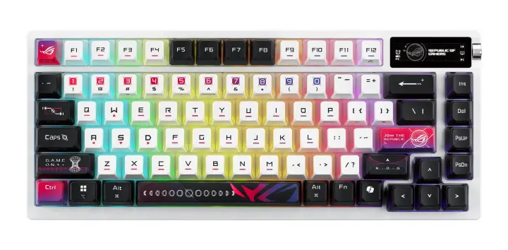 ROG Azoth X teclado Juego USB + RF Wireless + Bluetooth Negro, Blanco