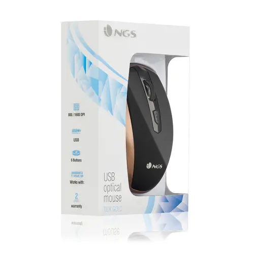 Tick Gold ratón Oficina mano derecha USB tipo A Óptico 1600 DPI - Imagen 6