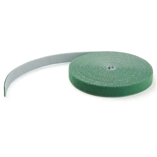 Bobina de 7,6m de Gancho y Bucle - Tiras Reutilizables de Gancho y Bucle - Cinta Sujetacables - Envolturas Ajustables de Tela para Gestión de Cableado - Verde - Imagen 1