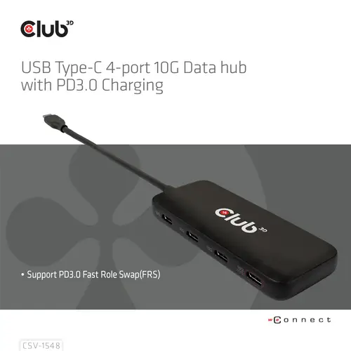 CSV-1548 hub de interfaz USB 3.2 Gen 1 (3.1 Gen 1) Type-C Negro - Imagen 3