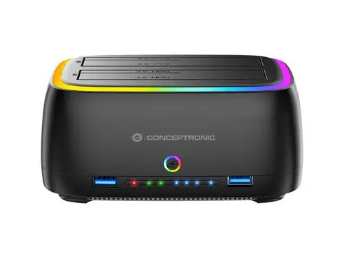 DONN36B base de conexión para disco duro USB 3.2 Gen 1 (3.1 Gen 1) Type-C Negro - Imagen 1