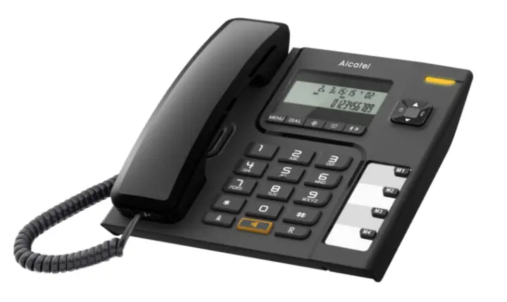 T56 Teléfono analógico Identificador de llamadas Negro