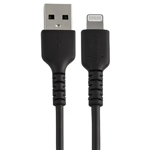 Cable Resistente USB-A a Lightning de 30 cm Negro - Cable de Sincronización y Carga USB Tipo A a Lightning con Fibra de Aramida Resistente - Certificado MFi de Apple - para iPad/iPhone 12 - Imagen 5