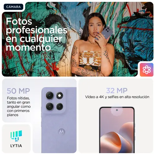 moto g86 power 5G 16,9 cm (6.67") SIM doble Android 15 USB Tipo C 8 GB 512 GB 6720 mAh Lila - Imagen 19