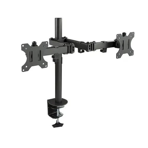 Soporte de Mesa Giratorio e Inclinable para 2 Pantallas (Monitor / TV Plasma / LCD / LED) 13  32, de Dos Brazos, Negro - Imagen 7
