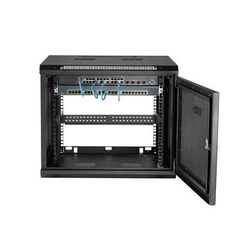 Armario Rack de Pared para Servidores 9U 19"4 Columnas y Estante 1U - Rack de Servidores de Montaje en Pared - Rack Ventilado para Equipo de Red - Imagen 5