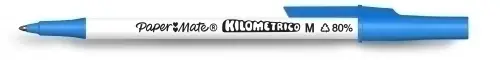CAJA 50 BOLÍGRAFOS PAPER MATE KILOMÉTRICO PUNTA MEDIANA (1,0MM) TINTA AZUL 80% PLÁSTICO RECICLADO PAPER MATE 2187702