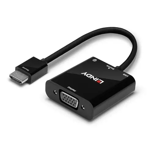 38285 adaptador de cable de vídeo 0,1 m HDMI tipo A (Estándar) VGA (D-Sub) Negro - Imagen 5