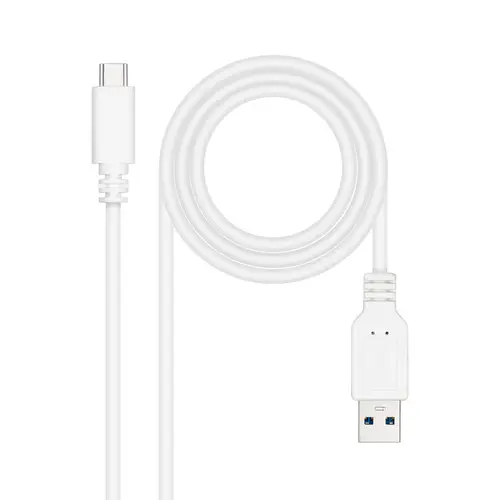 Cable USB 3.1, Gen2 10 Gbps 3A, tipo USB-C/M-A/M, Blanco, 1.5 m - Imagen 1