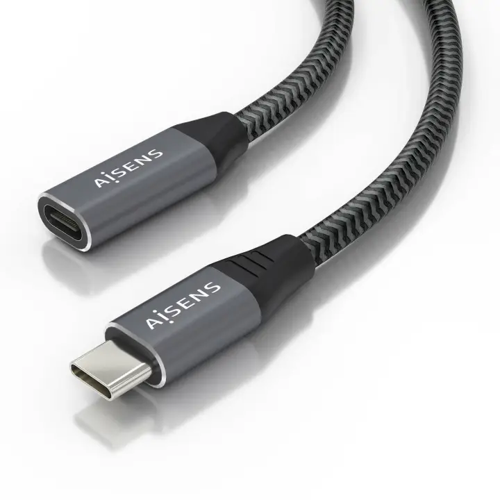 Cable USB 3.2 Gen2x2 Aluminio 20Gbps 8K@30Hz 5A 100W, Tipo USB-C/M-USB-C/H, Gris, 2.0 m