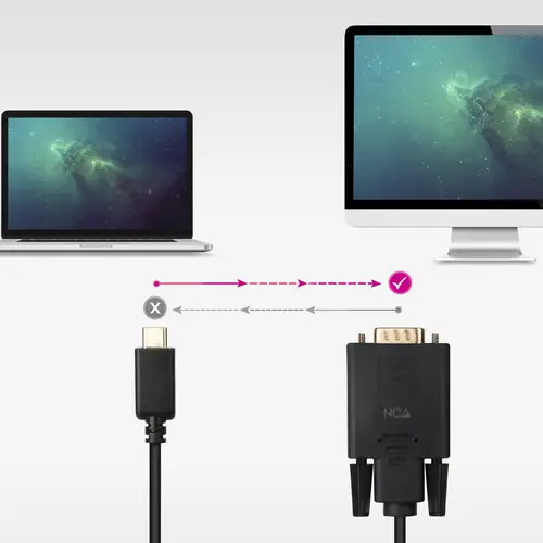 Cable Conversor USB-C/M a VGA/M, 1.8 m, Negro - Imagen 6