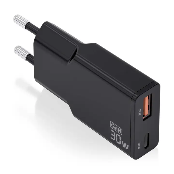 ASCH-30W2P047-BK cargador de dispositivo móvil Cámara digital, MP3, MP4, Teléfono móvil, Navegante, Portátil, Consola de juegos portátil, Smartphone, Tableta, Universal Negro Corriente alterna Carga rápida Interior