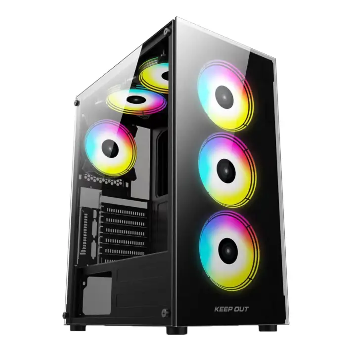 XC-210 GLASS carcasa de ordenador Negro