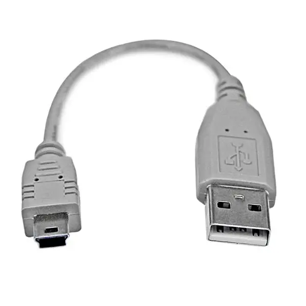 Cable USB de 15cm para Cámara - 1x USB A Macho - 1x Mini USB B M..