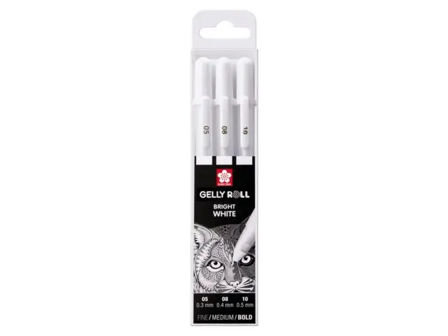 POXPGBWH3C bolígrafo de gel Bolígrafo de gel con tapa Multi Blanco 3 pieza(s)