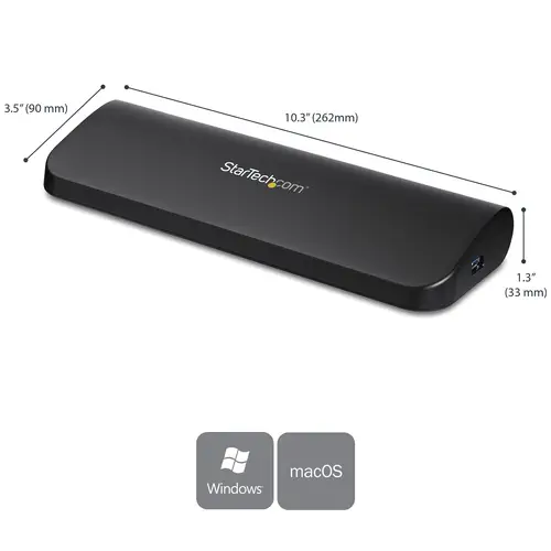 Docking Station USB 3.0 de 2 Monitores para Portátil - HDMI/DVI/VGA - Hub Ladrón 3x USB-A - GbE - Audio - Replicador de Puertos Universal USB-A - Win/macOS/ChromeOS - TAA - Imagen 2