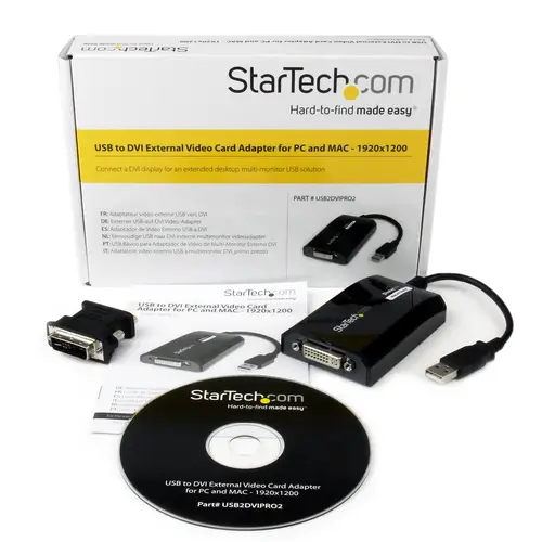 Adaptador de Vídeo Externo USB a DVI - Tarjeta Gráfica Externa Cable para Mac y PC - 1920x1200 - Imagen 4