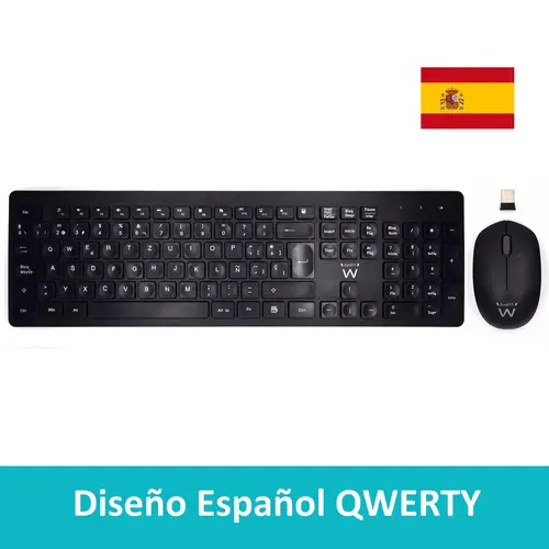 EW3256 teclado Ratón incluido Universal RF inalámbrico QWERTY Español Negro - Imagen 2