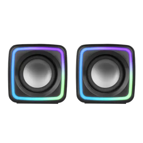 MSCUBE Negro, Altavoces Gaming RGB Compactos, Procesador Sonido DSP 8W, Control Volumen - Imagen 2