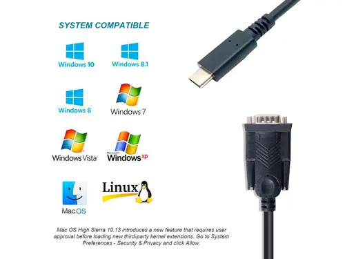 Cable USB-C a serie (DB9), M/M, 1,5 m - Imagen 6
