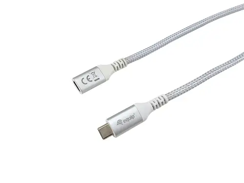 128375 Cable de extensión USB 3.2 Gen 2 C a C, 0,5m, M/F, 4K/60Hz, 10Gbps, Blanco - Imagen 2