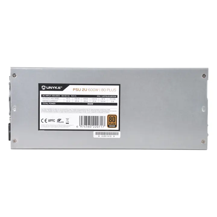 Fuente de Alimentación 2U 600W 80 Plus Bronce