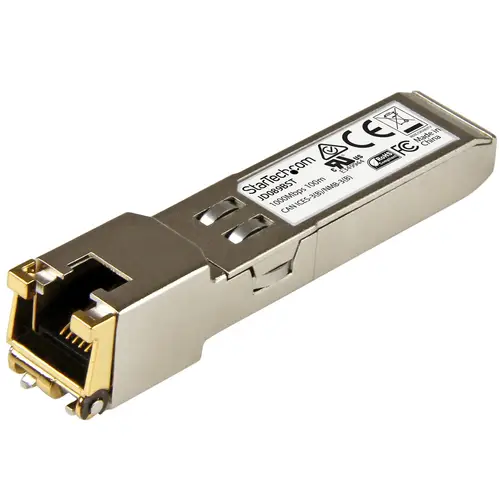 Módulo Transceptor SFP Compatible con el Modelos JD089B de HPE - 1000BASE-T - SFP a RJ45 Cat6 / Cat5e - SFP Ethernet Gigabit de 1Gb - RJ45 - 100m - HPE 5820AF, 12500, 5500 - Imagen 1