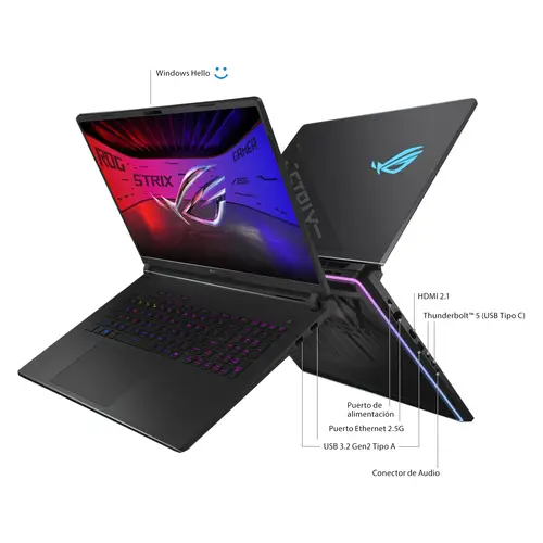 ROG Strix SCAR 18 G835LX-SA046W - Ordenador Portátil Gaming de 18" WQXGA 240Hz (Intel Core Ultra 9 275HX, 64GB RAM, 4TB SSD, NVIDIA RTX 5090 24GB, Windows 11 Home) Negro - Teclado QWERTY español - Imagen 4