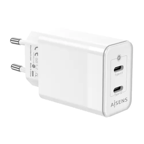 Cargador Gan 45W, 2xUSB-C PD3.0 QC4.0, Blanco - Imagen 3