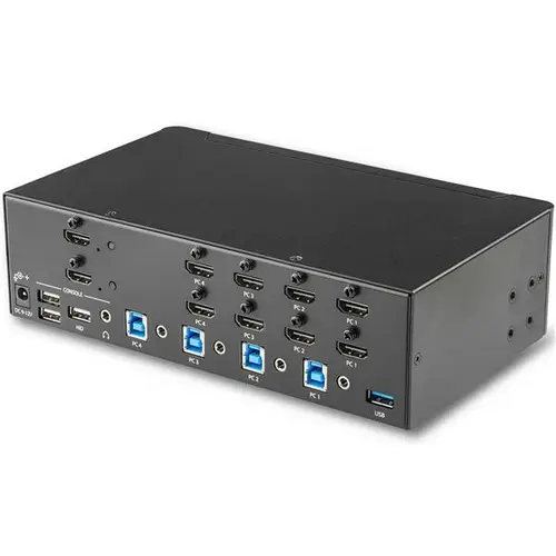 Switch Conmutador KVM de 4 Puertos HDMI - 4K de 30Hz - de Pantalla Doble - Imagen 2