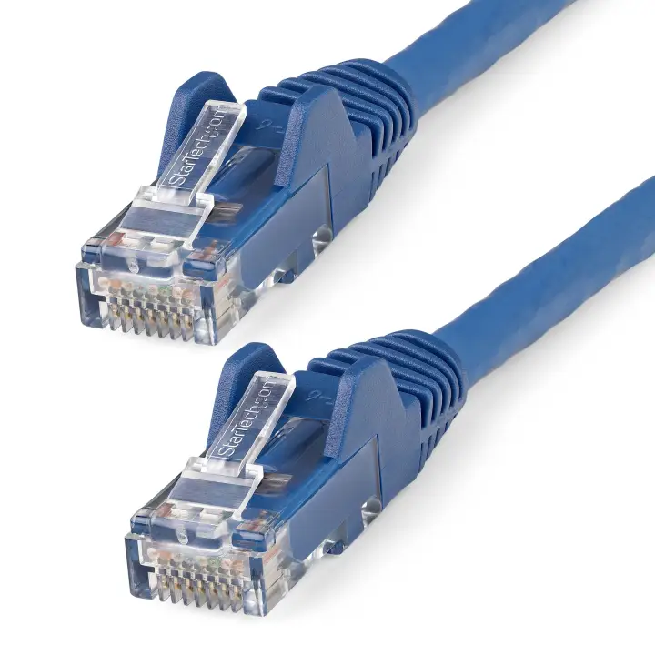 Cable Ethernet CAT6 de 1m - LSZH - Cable de Red de 10 Gigabits de 650MHz y PoE de 100W UTP sin Enganches (Snagless) con Alivio de Tensión - Azul - CAT 6 - ETL