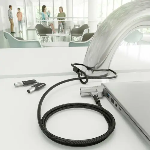 Cable de Seguridad tipo NANO con cerradura de llave para ordenador, monitor, portátil 1.5m - Imagen 5