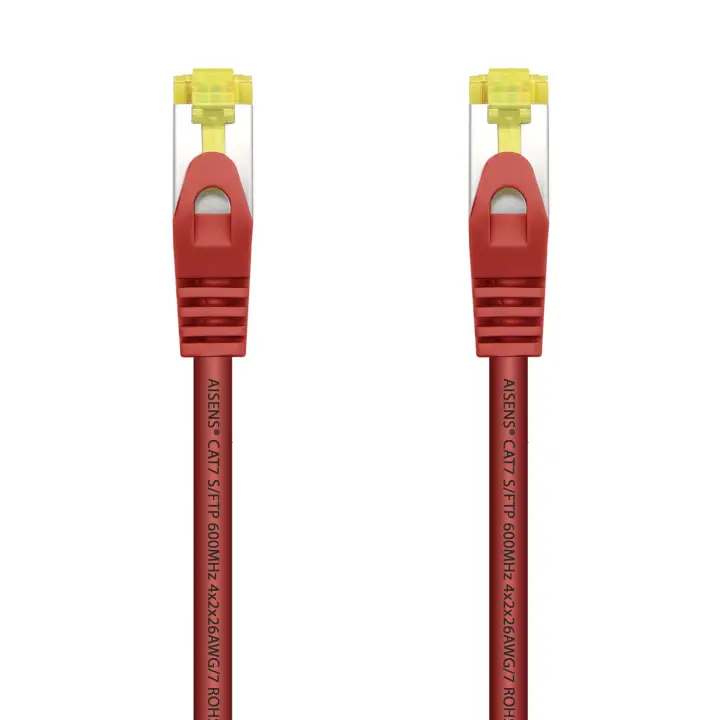 Cable De Red Latiguillo RJ45 LSZH Cat.7 600 MHz S/FTP PIMF AWG26, Rojo, 2.0 m