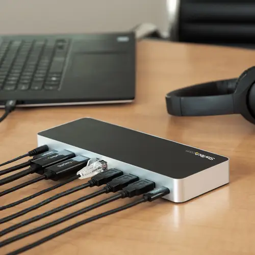 Docking Station USB C para 2 Monitores - PD de 60 W para Portátil Windows - Replicador de Puertos USB Tipo C a HDMI/DVI - USB 3.1 Gen 1 Tipo C Compatible con Thunderbolt 3 - Imagen 7