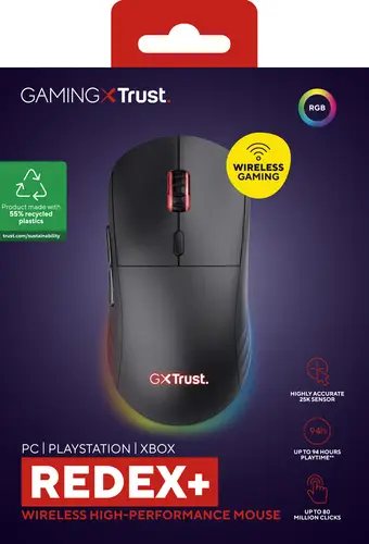 GXT 927 Redex+ ratón Juego mano derecha RF Wireless + USB Type-A Laser 25600 DPI - Imagen 8